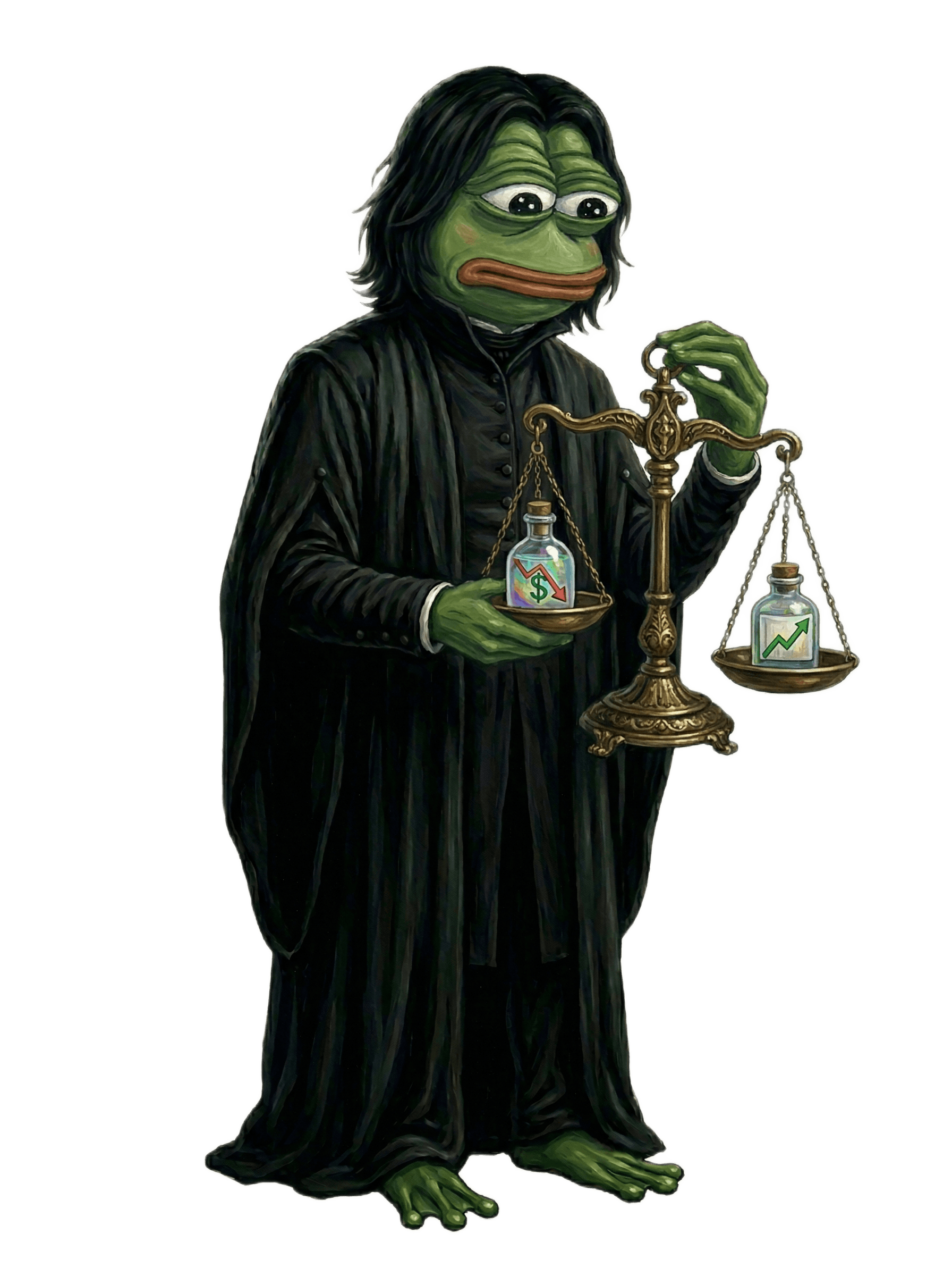 Severus Pepe laughing in potion smoke
